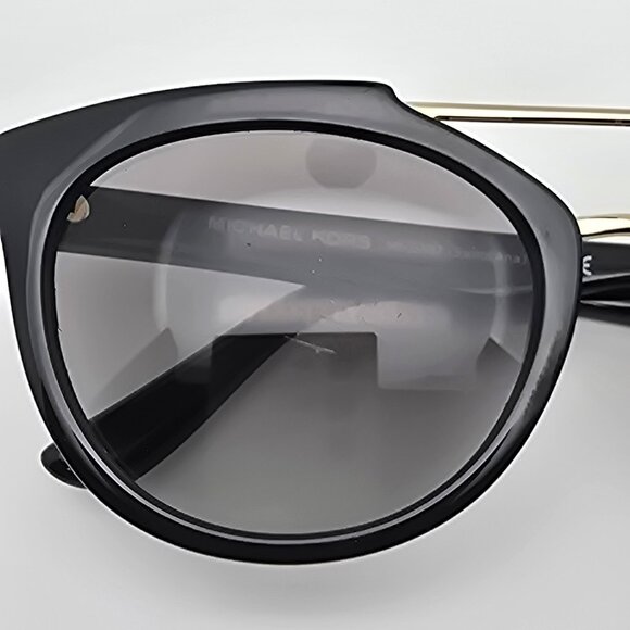 *SOLD* Michael Kors MK2107 Santa Ana Black Gold Frame Grey Lens Aviator Sunglass - Picture 14 of 16